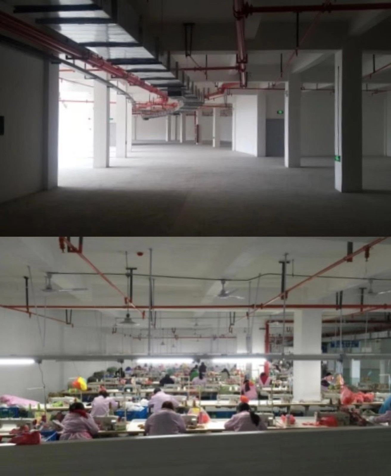 8康之宁公司厂区设备进场前以及投产达效后