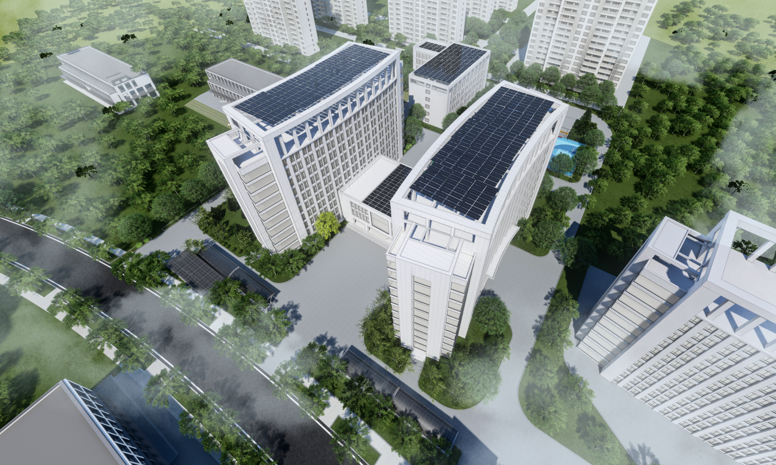 4公共建筑屋顶分布式光伏发电效果图